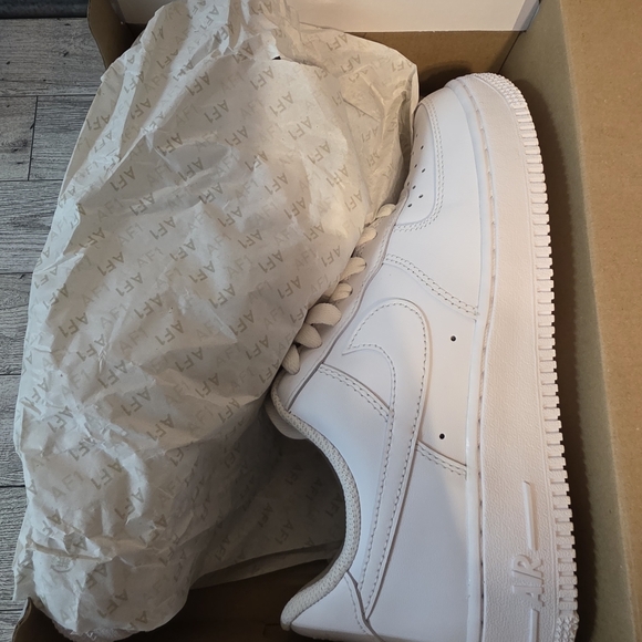 Nike Women's Air Force 1 White On White Sneakers - Picture 8 of 10